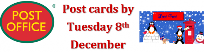 Last date to post Christmas Cards within your bubble: